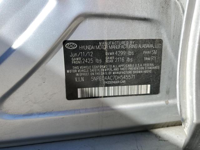 5NPEC4AC7DH545571 - 2013 HYUNDAI SONATA SE SILVER photo 12