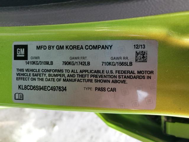 KL8CD6S94EC497634 - 2014 CHEVROLET SPARK 1LT GREEN photo 12