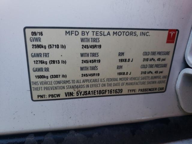 5YJSA1E18GF161639 - 2016 TESLA MODEL S Ağ foto 13