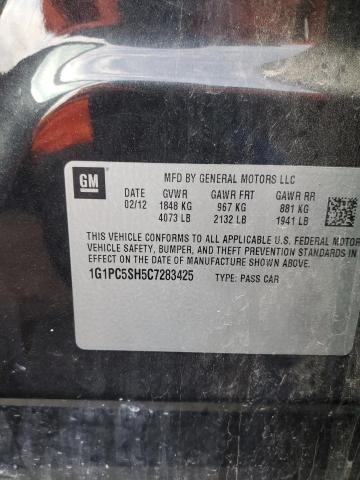 1G1PC5SH5C7283425 - 2012 CHEVROLET CRUZE LS GRAY photo 12