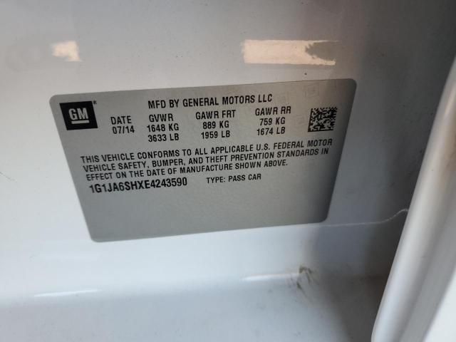 1G1JA6SHXE4243590 - 2014 CHEVROLET SONIC LS 白色 照片 12