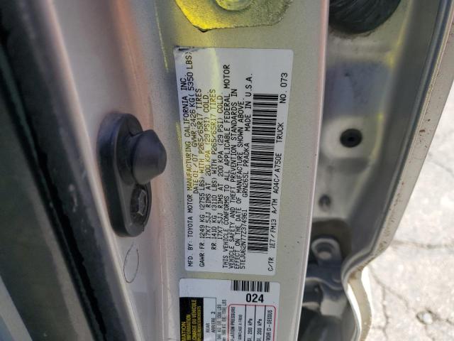 5TEJU62N77Z374961 - 2007 TOYOTA TACOMA DOUBLE CAB PRERUNNER SILVER photo 13