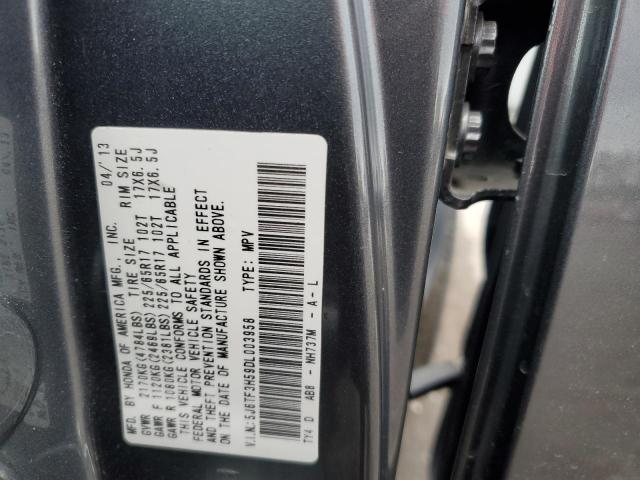 5J6TF3H59DL003958 - 2013 HONDA CROSSTOUR EXL ნაცრისფერი ფოტო 12