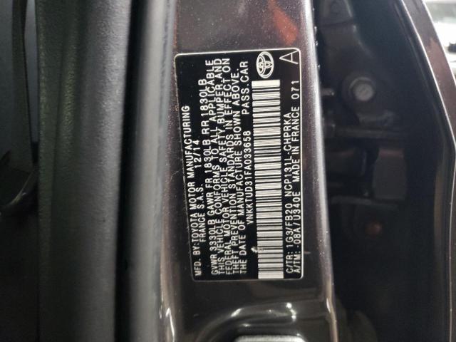 VNKKTUD31FA033658 - 2015 TOYOTA YARIS GRAY photo 12