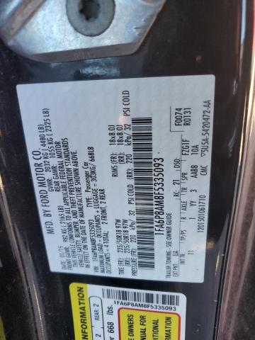 1FA6P8AM8F5335093 - 2015 FORD MUSTANG BLACK photo 12