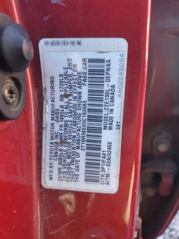 2T1BR38E03C163693 - 2003 TOYOTA COROLLA CE RED photo 12