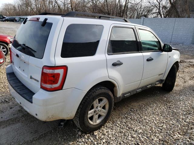 1FMCU59H88KC90748 - 2008 FORD ESCAPE HEV WHITE photo 3