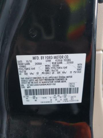 1FMCU0DG0BKA53132 - 2011 FORD ESCAPE XLT BLACK photo 13