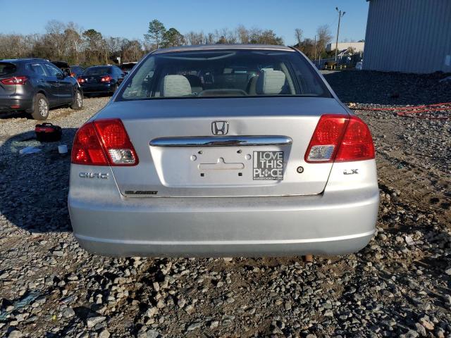 1HGES165X3L003209 - 2003 HONDA CIVIC LX SILVER photo 6