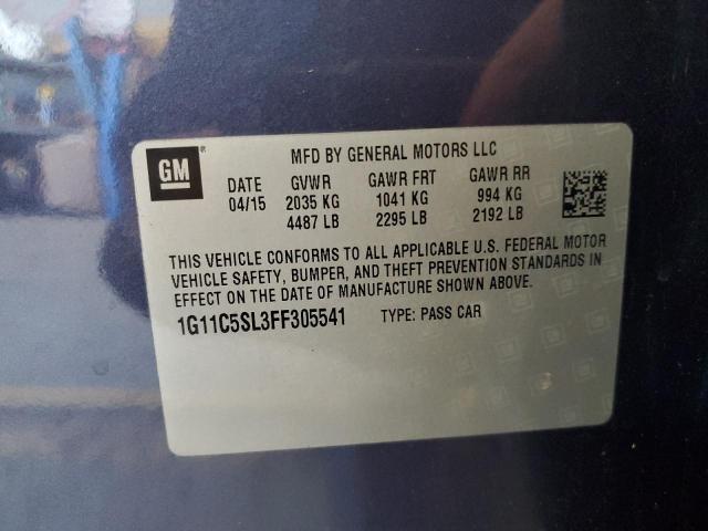 1G11C5SL3FF305541 - 2015 CHEVROLET MALIBU 1LT Mavi foto 12