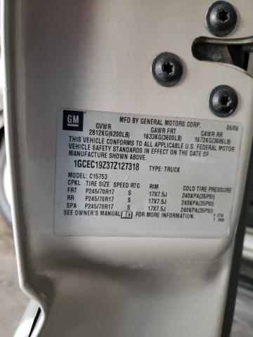 1GCEC19Z37Z127318 - 2007 CHEVROLET SILVERADO C1500 CLASSIC SILVER photo 12