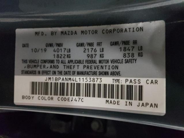 JM1BPANM4L1153873 - 2020 MAZDA 3 PREMIUM GRAY photo 12