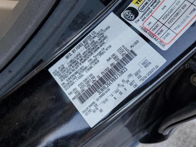 3LNHL2GC9BR753823 - 2011 LINCOLN MKZ BLACK photo 12