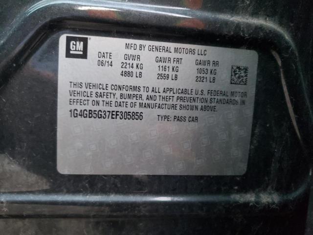 1G4GB5G37EF305856 - 2014 BUICK LACROSSE BLACK photo 12