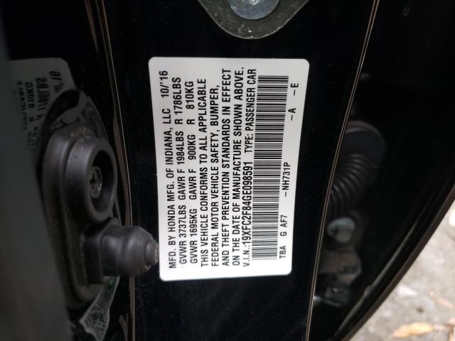 19XFC2F84GE098591 - 2016 HONDA CIVIC EX BLACK photo 12