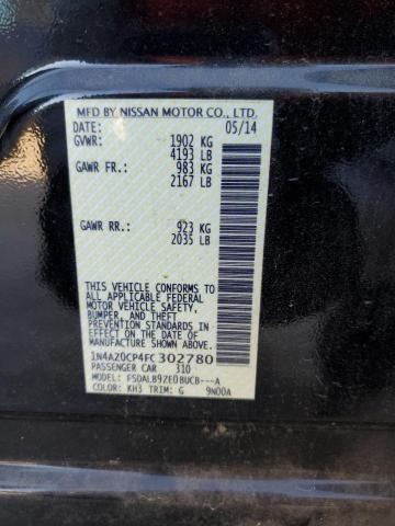 1N4AZ0CP4FC302780 - 2015 NISSAN LEAF S BLACK photo 12