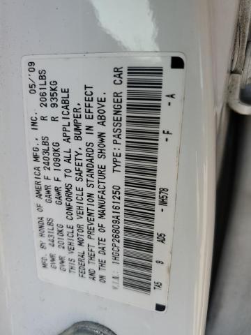 1HGCP26809A161250 - 2009 HONDA ACCORD EXL WHITE photo 12