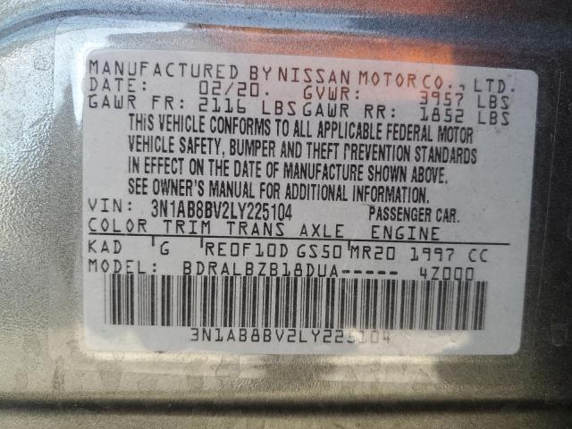 3N1AB8BV2LY225104 - 2020 NISSAN SENTRA S GRAY photo 13