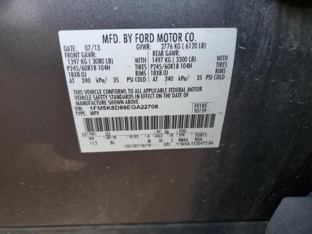 1FM5K8D88EGA22708 - 2014 FORD EXPLORER XLT GRAY photo 13