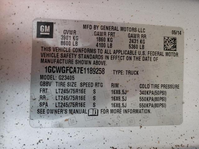 1GCWGFCA7E1189258 - 2014 CHEVROLET EXPRESS G2 GRAY photo 13