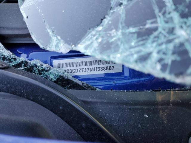 2C3CDZFJ7MH538867 - 2021 DODGE CHALLENGER R/T SCAT PACK BLUE photo 12