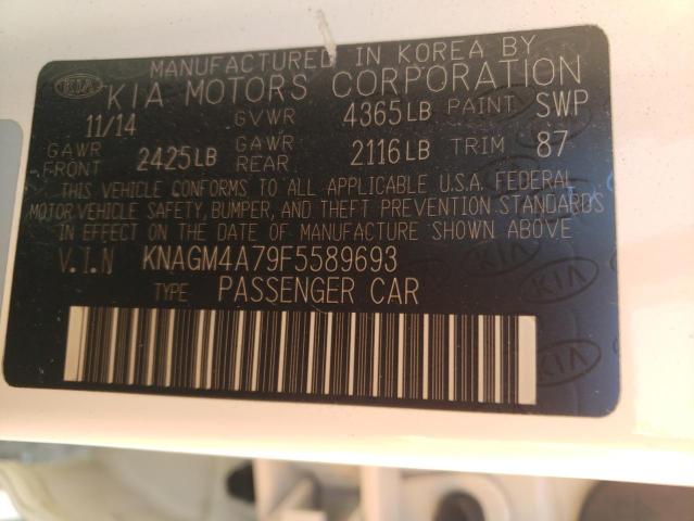 KNAGM4A79F5589693 - 2015 KIA OPTIMA LX WHITE photo 13