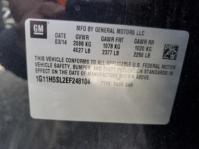 1G11H5SL2EF248104 - 2014 CHEVROLET MALIBU LTZ შავი ფოტო 12
