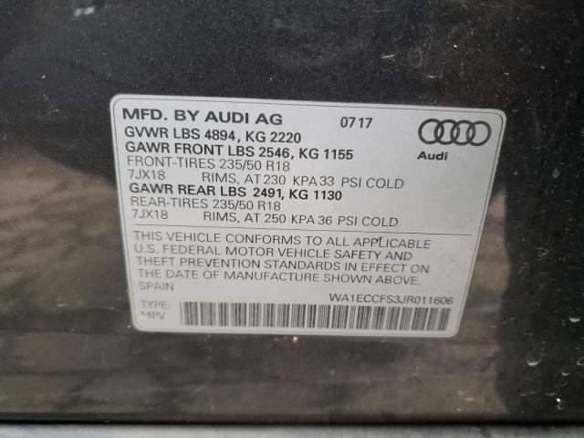 WA1ECCFS3JR011606 - 2018 AUDI Q3 PREMIUM GRAY photo 13