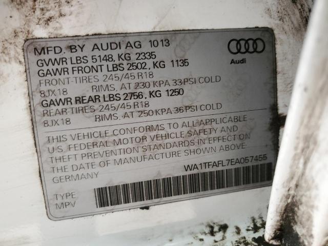 WA1TFAFL7EA057455 - 2014 AUDI A4 ALLROAD PREMIUM WHITE photo 13