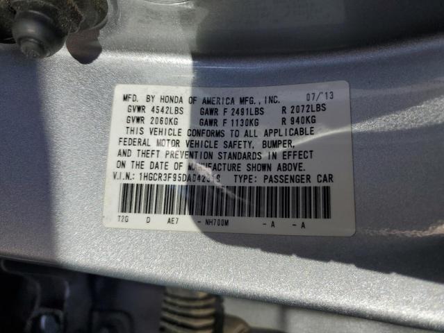 1HGCR3F95DA042319 - 2013 HONDA ACCORD TOURING SILVER photo 12