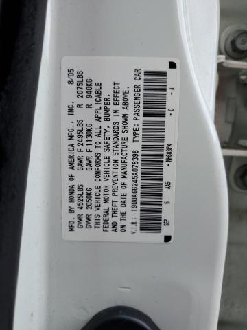 19UUA66245A076396 - 2005 ACURA TL WHITE photo 13