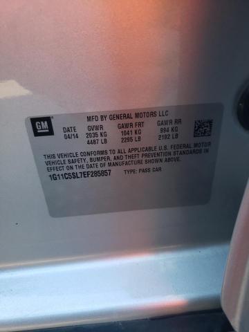 1G11C5SL7EF285857 - 2014 CHEVROLET MALIBU 1LT 银色 照片 12