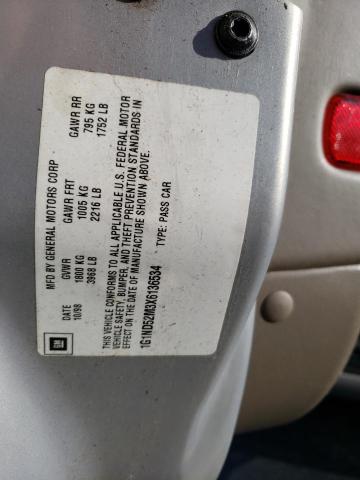 1G1ND52M3X6136534 - 1999 CHEVROLET MALIBU 4D 银色 照片 12