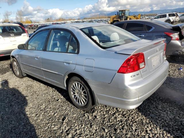 2HGES16555H625605 - 2005 HONDA CIVIC LX SILVER photo 2