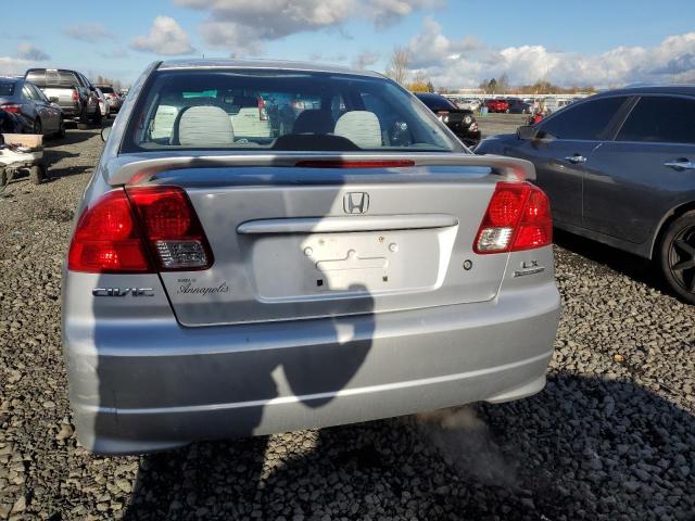 2HGES16555H625605 - 2005 HONDA CIVIC LX SILVER photo 6