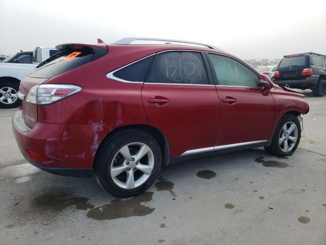 2T2ZK1BA9AC033045 - 2010 LEXUS RX 350 BURGUNDY photo 3