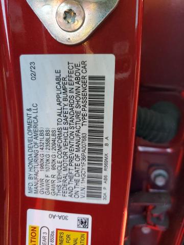 1HGCY1F36PA007683 - 2023 HONDA ACCORD EX RED photo 13