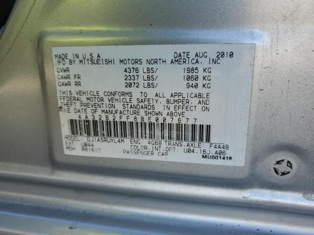 4A32B2FF8BE007677 - 2011 MITSUBISHI GALANT FE SILVER photo 12