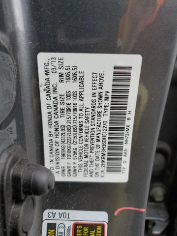 2HKRM3H36DH512270 - 2013 HONDA CR-V LX GRAY photo 13