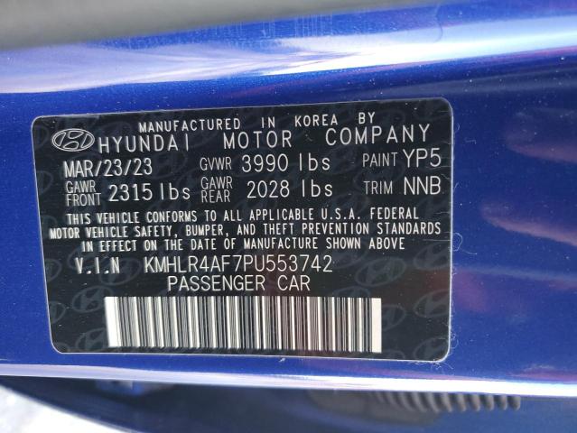 KMHLR4AF7PU553742 - 2023 HYUNDAI ELANTRA N LINE BLUE photo 12