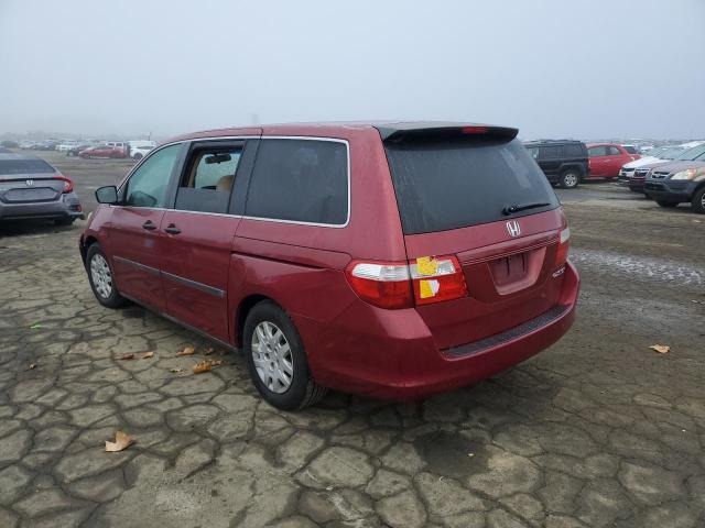 5FNRL38295B008211 - 2005 HONDA ODYSSEY LX RED photo 2