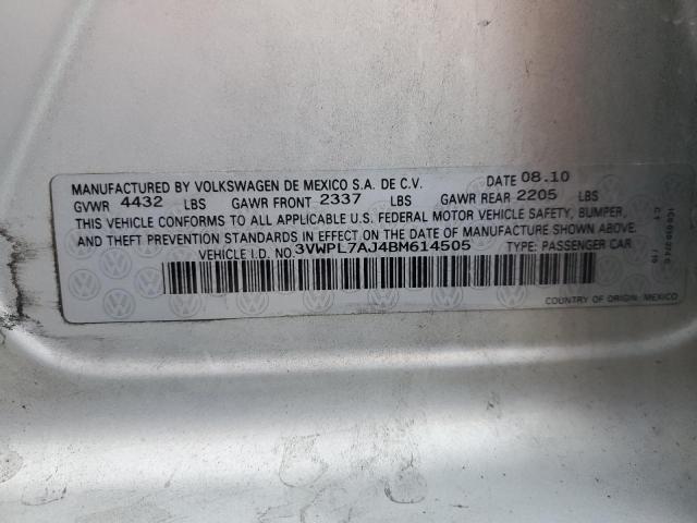 3VWPL7AJ4BM614505 - 2011 VOLKSWAGEN JETTA TDI SILVER photo 12