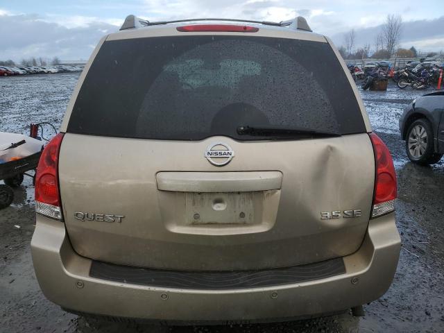 5N1BV28U65N119853 - 2005 NISSAN QUEST S GOLD photo 6