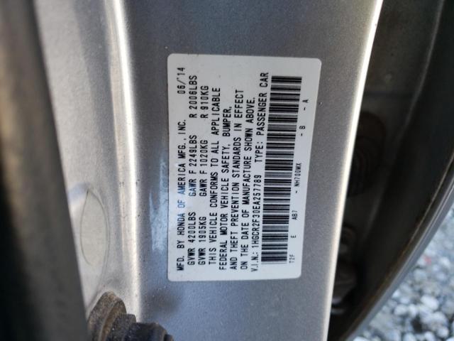 1HGCR2F30EA257789 - 2014 HONDA ACCORD LX SILVER photo 12