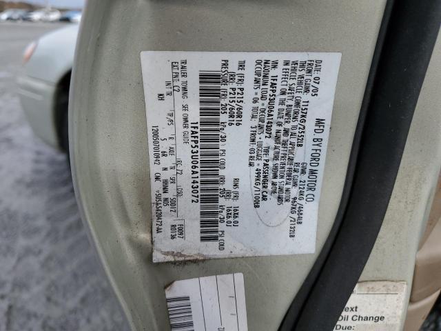 1FAFP53U06A143072 - 2006 FORD TAURUS SE GRAY photo 12