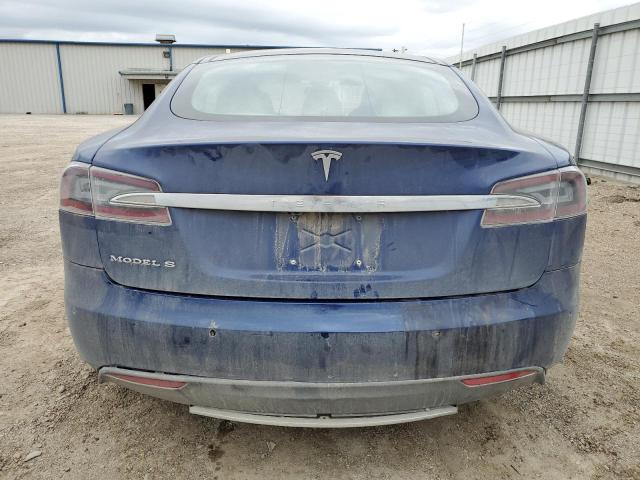 5YJSA1S24FF090094 - 2015 TESLA MODEL S 70D BLUE photo 6