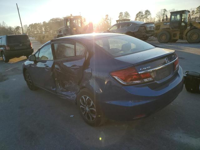 19XFB2F50DE222134 - 2013 HONDA CIVIC LX BLUE photo 2