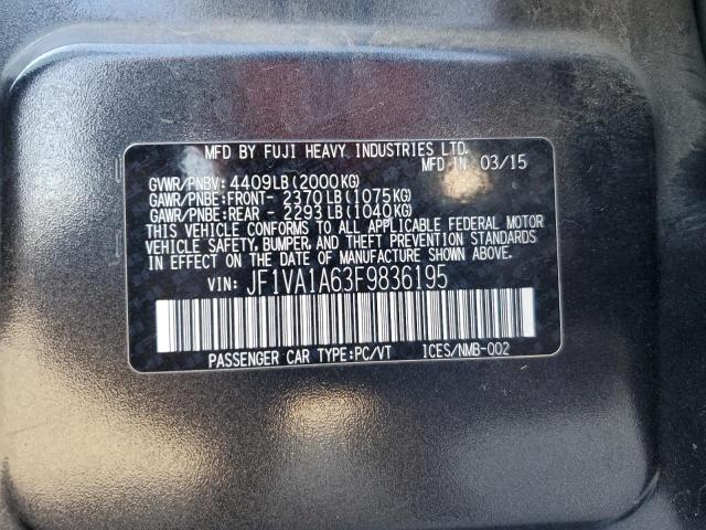 JF1VA1A63F9836195 - 2015 SUBARU WRX GRAY photo 12