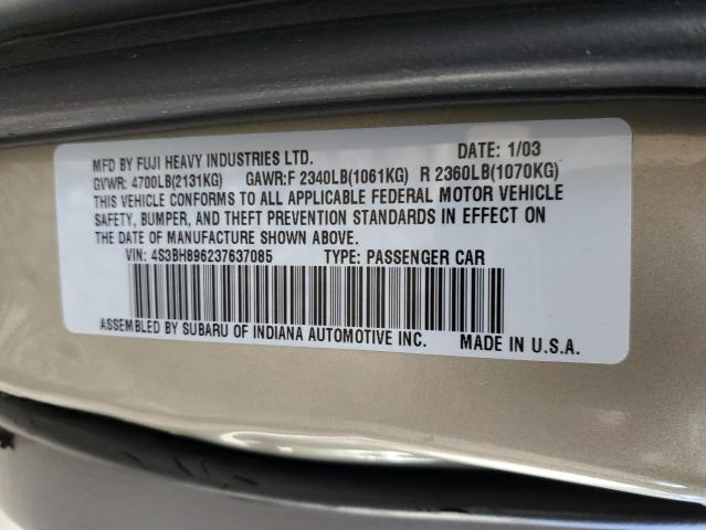 4S3BH896237637085 - 2003 SUBARU LEGACY OUTBACK H6 3.0 VDC SILVER photo 14