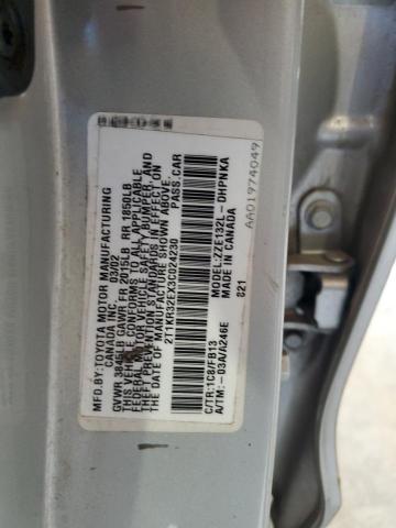 2T1KR32EX3C024230 - 2003 TOYOTA COROLLA MA XR SILVER photo 13